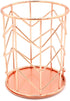 Pencil Holder, Metal Pen Pencil Holder, Rose Gold Desk Stationery Organizer for Home, School, Office Supplies