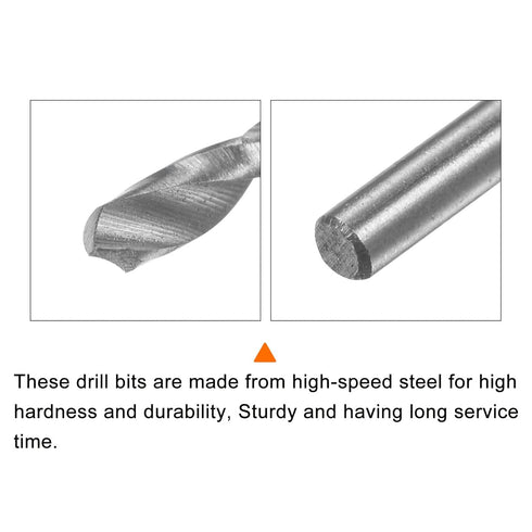 HARFINGTON 10pcs Extra Long Drill Bits, 2mm HSS Straight Shank, 120mm Length for Metal Woodwork