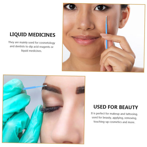 4 Pack Disposable Oral Applicator Beauty Brush Sticks Precision Cosmetic Swabs for Makeup Application Tattooing
