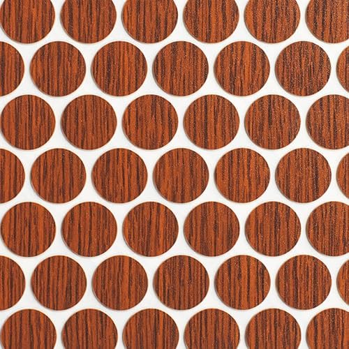 WIDGETCO Imperial Walnut Fastcaps, Peel & Stick Screw Covers, Self-Adhesive Cover Caps (Sheets