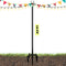 Sprimden 10ft String Light Poles for Outdoors, Outside Light Poles with 5-Prong Base,