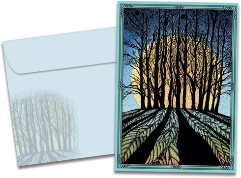 Tree-Free Greetings Solstice Cards and Envelopes, Set of 10, 5 x 7", Winter Solstice