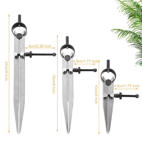 3 Pieces Adjustable Lockable Spring Leather Wing Divider 4/6/8 Inch Carbon Steel Caliper Measuring Compass Tool for Woodworking, Metalworking, Geometry Drawing