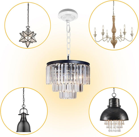 ECUDIS 5 Inches 6 50 Light Fixture Canopy Kit, Diameter and Feet Pendant Light Chain Includes Mounting Hardware
