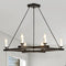 Black Farmhouse Chandeliers,6-Light Square Dining Room Chandelier Light Fixture,43" Rectangular Candle Chandelier