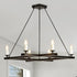 Black Farmhouse Chandeliers,6-Light Square Dining Room Chandelier Light Fixture,43" Rectangular Candle Chandelier