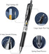M&G Gel Pens 0.5mm Black Medium Point, 30 PCS Retractable Gel Ink Pens with Premium Ink & Comfort Grip (6 Blue + 3 Red)