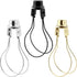 Pilarmuture 3pcs Set 3 Lamp Shade Holder, Adjustable Height, Iron Frame, Silver/Black/Gold Shade, Modern Style