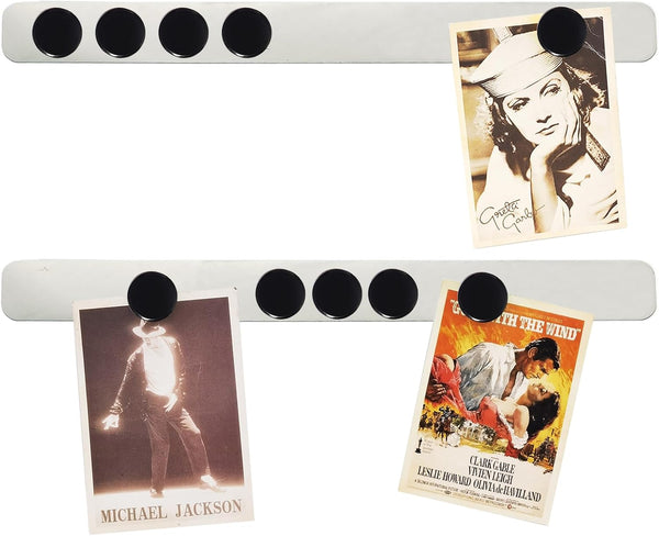 Magnetic Board Frameless Stainless Iron Strips, Magnetic Strips with Adhesive Backing, Memo Board with 10 Pcs Black