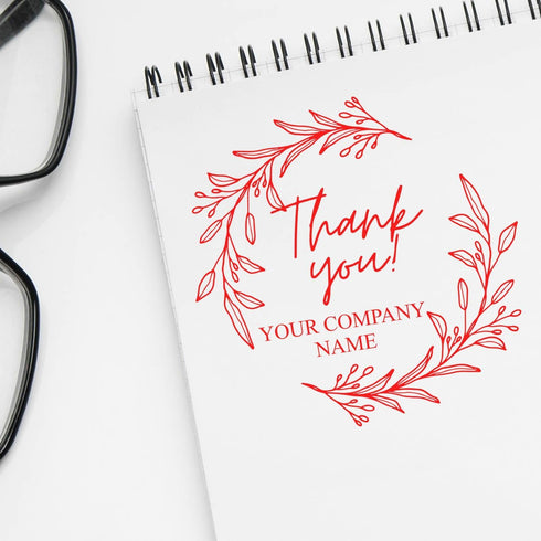 Packages 1-5/8" Pre-Inked Professional Thank You Stamp for Business & Personal Use | Elegant Custom Round Gratitude