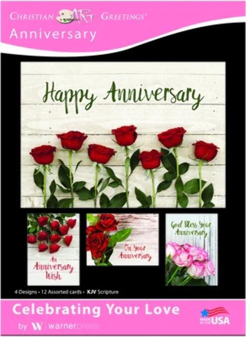 Celebrating Your Love Anniversary Greeting Cards - KJV Scripture Box of 12