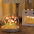 Hplvetoys Tulip Night Light LED Decoration Lamp,Glass Artificial Flower Bedroom Table Lamp (Pink)