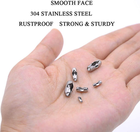 KINGOU 155pcs Stainless Steel Ball Chain Connector Clasps for 1.6/2.0/2.4/3.2/4.0/4.8mm Beaded Ball Chain