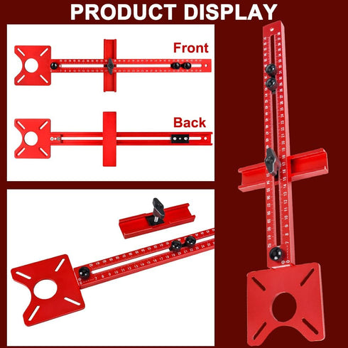 Waylenbo 4 1 in Router Milling Groove Bracket, Aluminum Alloy Router Circle Cutting Jig & Cabinet Hardware Locator