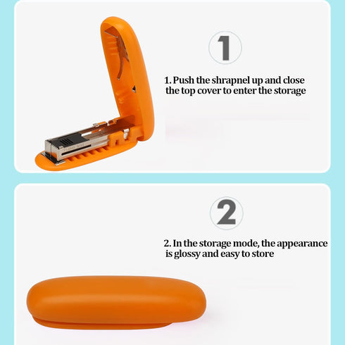 Mini Stapler, Compact Office Miniature Portable Stapler, Reliable Performance for Home School Students (Orange)