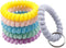BIHRTC 6 Color Plastic Spring Wrist Keychain, Flexible Spiral Wristband Key Holder for Gym Pool ID Badge