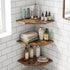 SUYU Set 3 11.8" of Floating Corner Shelves, Rustic Wood Corner Shelf Wall Mounted, L-Shaped Corner Wall Shelf