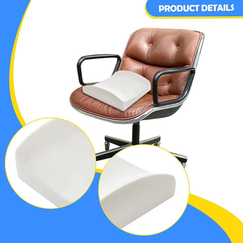 HouseVibe 13.39x12.99x4.72inch Memory Foam Back Support Pillow Ergonomic Lumbar Cushion for Office Chair Car Seat Sofa