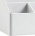 PU Leather Desk Organizer - Luxury Remote Control Holder for Home, Office Desk Accessories, Nightstand Organizer (White)