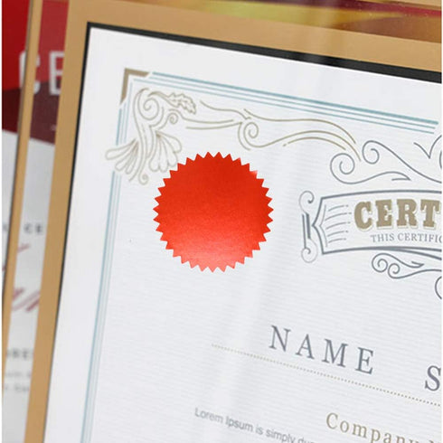 Hybsk 300pcs Bright Red Notary Seals, 2 Inch Embossing Stickers, Certificate Sealing Labels with Serrated Edge