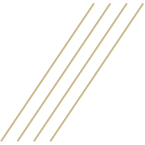 Brass Solid Round Rod Lathe Bar Stock, 1/8 Inch Diameter, 14 Inches Length, 4 PCS