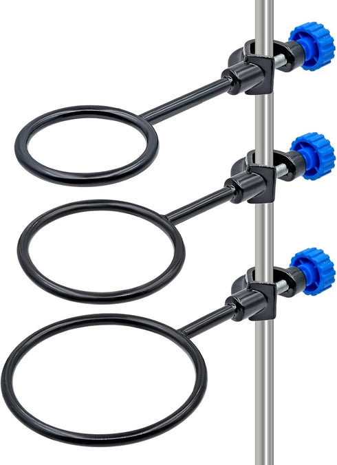 2 Set Lab Stand Support, Retort Ring Set, 6PCS Laboratory Clamp Ring 60mm 80mm 100mm