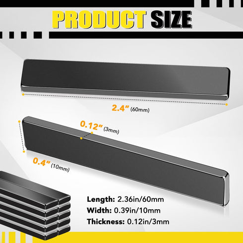 DIYMAG Strong Rare Earth Neodymium Magnets, N52 Heavy Duty Bar Magnets with Double-Sided Adhesive