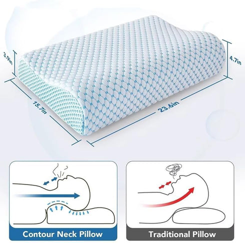 Ergonomic Cooling Gel Memory Foam Bed Pillow - Neck Support & Pressure Relief