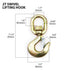 HI-GEAR 2 Ton Hoist Swivel Hooks, Heavy Duty Swivel Eye Hook for Lifting Chains, 4,400 Lbs Capacity, Pack of 2.