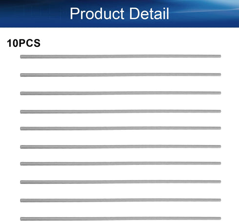 Auniwaig Round Steel Rod, HSS Solid Lathe Bar Stock Tool 1.5mm x 100mm, 10pcs for Miniature Axle, DIY Craft