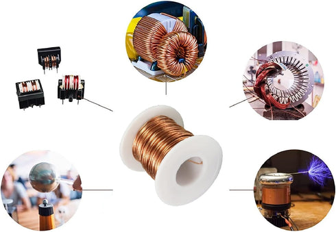 Fielect 0.8mm Inner Dia Enameled Copper Magnet Wire, 65.6Ft Length, QA-1-155 2UEW Model for Motors
