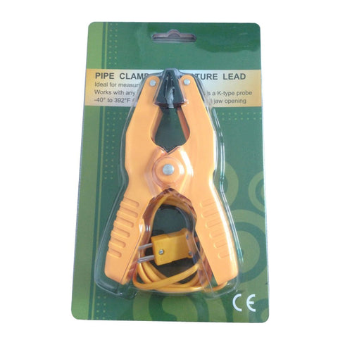 Type K Pipe Clamp for HVAC Pipes, Temperature Lead Probe, Plumbing Jaw Clip