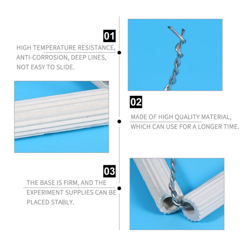 Crucible Triangle, 10pcs Lab Clay Triangle, Mud Triangular Crucible Stand for Chemistry Heating Support