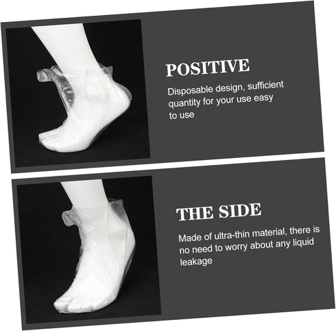Generic 200Pcs Disposable Stirrup Foot Covers for Salons Oil-Resistant Waterproof Pedicure Accessories Try on Socks