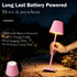 LamparaDecor Set 2,Cute Pink Rechargeable Table Lamp of Small Pink lamp for Girls Bedroom Accessories for Dorm Room