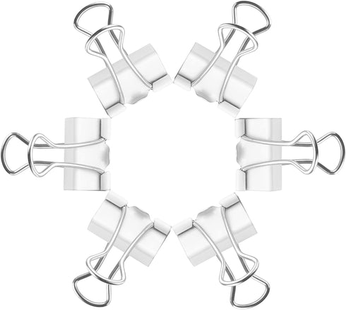 Small Binder Clips, 3/4 Inch (19mm), 50 Pack Mini Binder Clips (White)