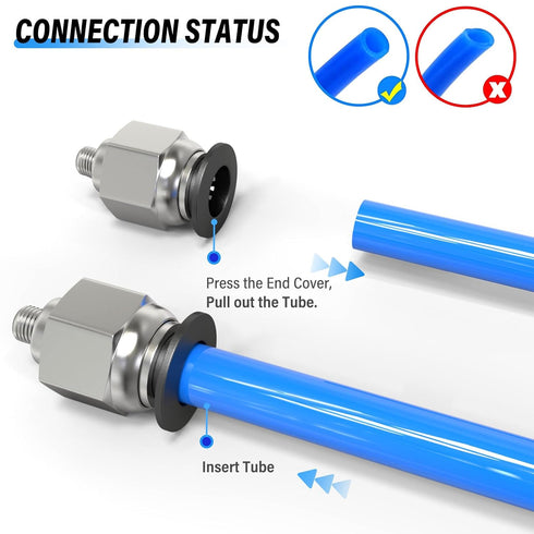 TAILONZ PNEUMATIC Male Straight Push to Connect Fittings PC4-M6 (Pack of 2) - 4mm Tube OD x M6 Thread