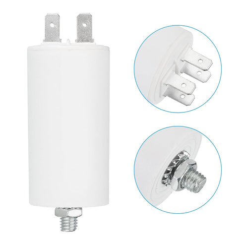 PATIKIL 10uf CBB60 Run Capacitor - AC 250V 4 Pins 50/60Hz Cylinder Bottom with M8 Screw for Washing Machine Pump Motor