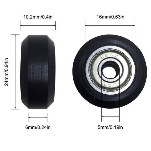 AFUNTA 12 Pcs Big Plastic Pulley Wheels with Bearings for 3D Printer, Compatible with CR-10 / CR-10S