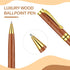 Yeaqee Luxury Wooden Ballpoint Pens, 1.0mm Black Ink, Elegant Writing Pens, Graduation Gift for Men Women (6 Pcs)