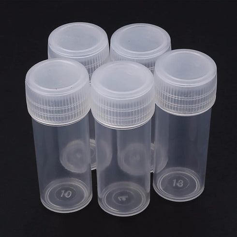 EORTA 50 Pcs 5 ML Clear Plastic Refillable Bottles with Caps, Portable Mini Empty Container for Crafts, Beads, Pills