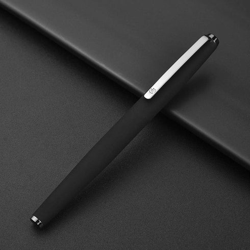 Hongdian 517D Matte Black Fountain Pen, Fine Point, Warrior Series with Converter and Metal Case