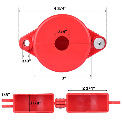 Gate Valve Lockout, 4 Pack Valve Lockout Device 1" to 2-1/2" Diameter Valve Handle Secure for Water Spigot Faucet Knob Oil Natural Gas Propane Tank Lock Outdoor