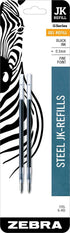 Zebra Pen G-402 Retractable Gel Pen & Refills, Fine Point 0.5mm, Black Ink, 2 Pens and 6 Refills