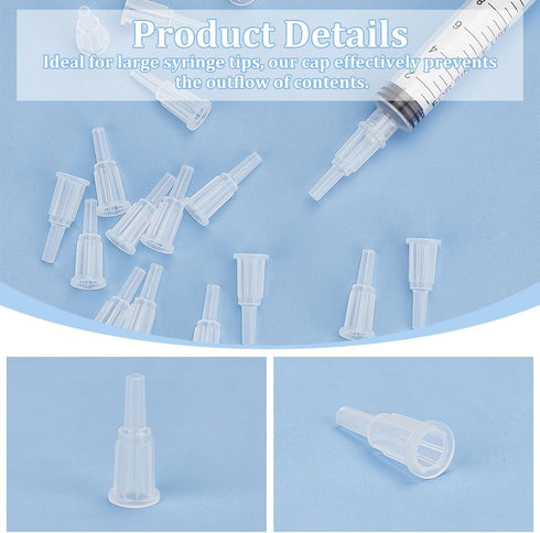 BENECREAT 100pcs Syringe Tip Adapters, White Plastic Transfer Dispenser for Syringe Tip Adapter Converter