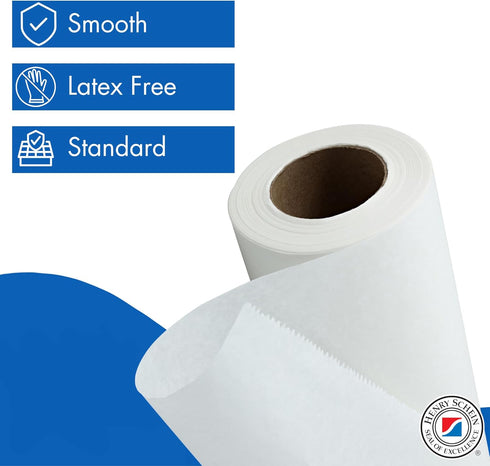 1 21"x225", Henry Schein Exam Table Paper, Roll, Smooth Standard, White, Latex-Free Ideal for Medical and Dental