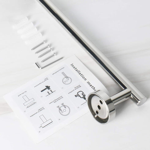 NearMoon Bathroom Towel Bar - Thicken Stainless Steel Shower Towel Rack, Wall Mounted (1 Pack, Chrome Finish, 9 Inch)