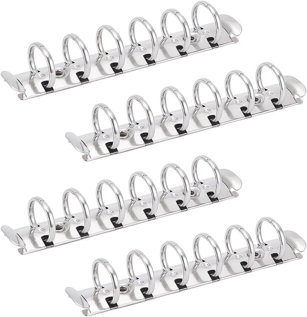 BENECREAT 4 Pcs 6 Holes A7 Ring Binder Mechanism Replacement Kit with Screws