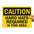 SmartSign-S-2152-AL "Caution - Hard Hats Required In This Area" Sign | Aluminum 10" x 14" - Black on Yellow