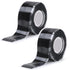 Black Self Fusing Silicone Tape, 2 PCS 1" X 11.8 Ft for Pipe Hose Repair, Waterproof Silicone Grip Thick Tape